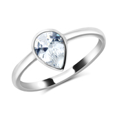 Drop Shaped CZ Silver Ring NSR-713